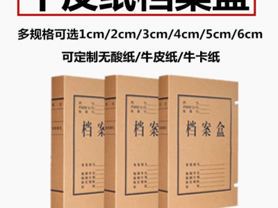 廠家直銷a4牛皮紙檔案盒可定制加印無酸紙來圖定做加印logo