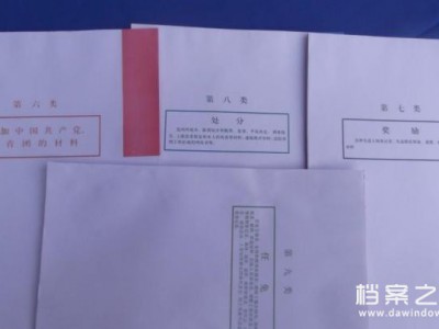 干部、職工、人事檔案分類紙、分類角、十大類、1類到10類
