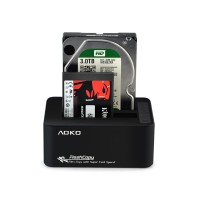 AOKO奧科美雙2盤位硬盤克隆拷貝機2.5 3.5英寸SATA串口硬盤底座