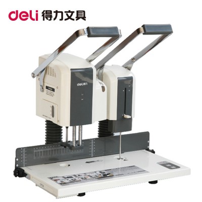 得力3879裝訂機財務(wù)憑證熱熔鉚管打孔機檔案裝訂半自動裝訂機