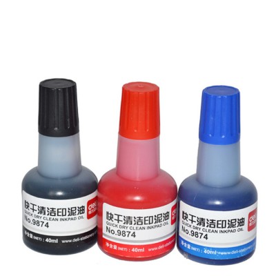 deli/得力 9874快干印油 印臺油 印泥印尼油紅藍可選