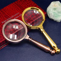 批發(fā)高倍古銅全金屬放大鏡80mm帶高檔禮盒禮品手持閱讀放大鏡