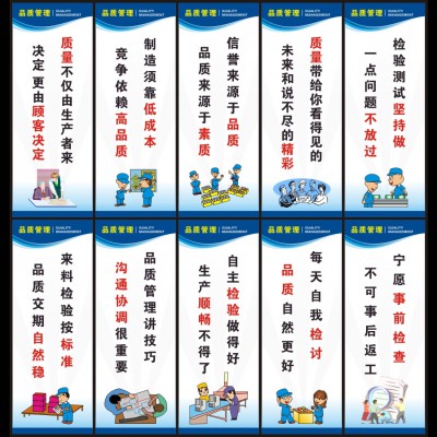 品質管理 工廠車間品質量 安全生產 企業文化標語 勵志海報制度牌