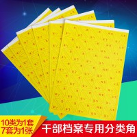 干部人事檔案盒不干膠十大類分類角 分號角標簽 隔頁紙分類貼角